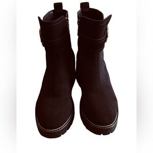 Blonde Dagger Waterproof Suede Ankle Boots, Size 9M, Chocolate Brown